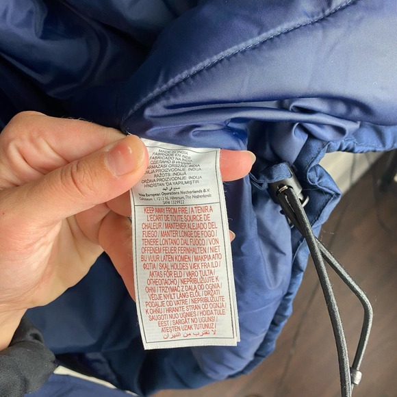 Vintage Nike Swoosh Navy Puffer Coat Size L - Picture 5 of 6